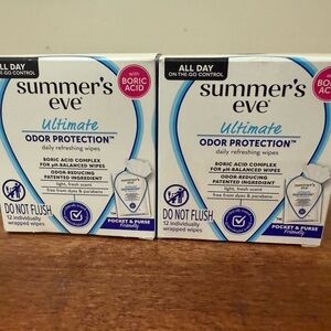 NWT Bundle Summer's Eve Odor Protection Wipes 12 individually wrapped wipes